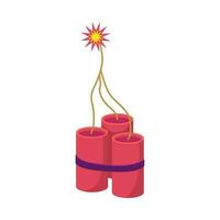 Cartoon Color Firecracker or Pyrotechnics Rocket Icon. Vector