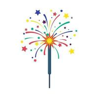 Cartoon Color Firecracker Sparkler or Pyrotechnics Rocket Icon. Vector