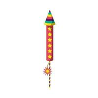 Cartoon Color Firecracker or Pyrotechnics Rocket Icon. Vector