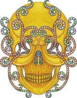 Jewelry design fancy vintage skull hand drawing and painting make graphic vector. vector