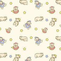 pattern baby bear vector background