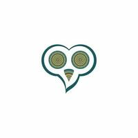 mosquito, elephant or owl with ornament and line art. creative unique abstract logo design vector