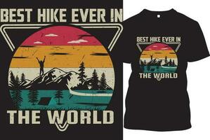 hiking t shirt designs vector