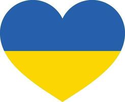 Ukrainian heart icon . Ukraine flag in the heart . Vector illustration