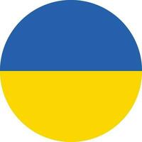 Round ukrainian flag icon vector isolated on white background. The Ukraine flag in a circle