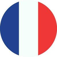 Round France flag icon .French flag circle . Vector illustration