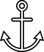 Anchor icon vector in line style isolated on white background