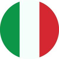Round italy flag vector icon isolated on white background . Italian flag circle