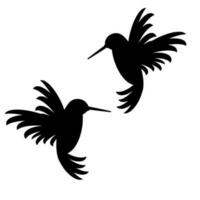 Hummingbirds Silhouette Isolated Vector Set