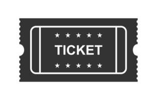 ticket icon vector illustration in the flat style. Retro ticket stub on a white background. Vector black ticket
