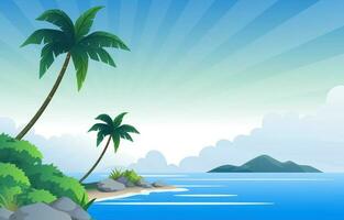 forest with beach background vector