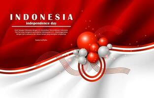 Indonesia Independence Day with Gradient Mesh Concept vector