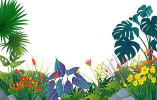 illustration of beautiful landscape flowers background vector