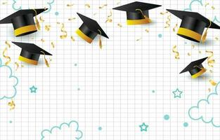 Happy Graduation Greeting Background with Cap vector