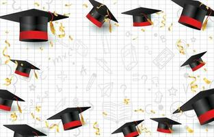 Happy Graduation Greeting Background with Cap vector