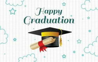 Happy Graduation Background with Cap vector