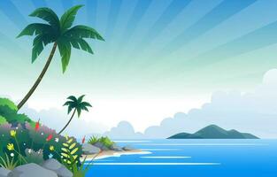 forest with beach background vector