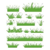 beautiful hand draw grass silhouette collection vector