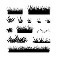 hand draw grass silhouette vector collection