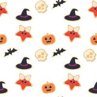 Halloween seamless cookie pattern seamless pattern satan candy vector