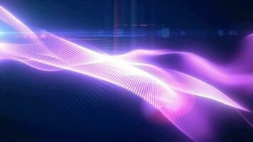 Purple glowing magic waves from energy particles abstract background video