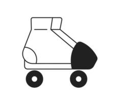 Roller skates monochrome flat vector object. Editable black and white thin line icon. Simple cartoon clip art spot illustration for web graphic design