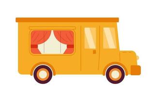 Comfortable motorhome for long trip semi flat colour vector object. Transport. Editable cartoon clip art icon on white background. Simple spot illustration for web graphic design