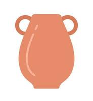 Ceramic vase semi flat colour vector object. Pottery hobby. Handmade dish. Editable cartoon clip art icon on white background. Simple spot illustration for web graphic design