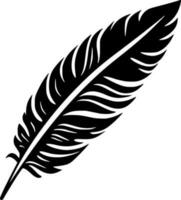 Feather, Black and White Vector illustration