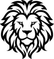 Lion, Black and White Vector illustration