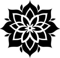 Mandala - Black and White Isolated Icon - Vector illustration