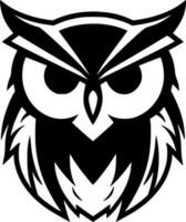 Owl, Black and White Vector illustration