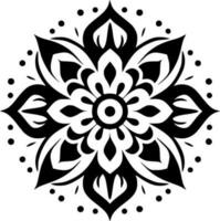 Mandala, Black and White Vector illustration