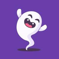 cute ghost cartoon ghost in white cloak halloween scary illustration vector