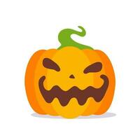 cartoon pumpkin carved ghost face Halloween party night terrors vector