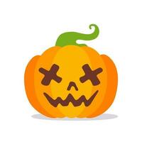 cartoon pumpkin carved ghost face Halloween party night terrors vector