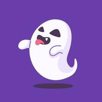 cute ghost cartoon ghost in white cloak halloween scary illustration vector