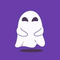 cute ghost cartoon ghost in white cloak halloween scary illustration vector