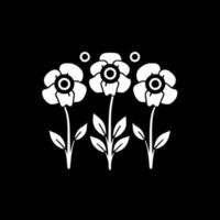 Flowers, Black and White Vector illustration