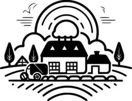 Farm, Minimalist and Simple Silhouette - Vector illustration