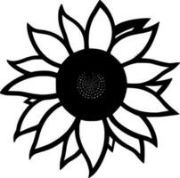 flor - negro y blanco aislado icono - vector ilustración