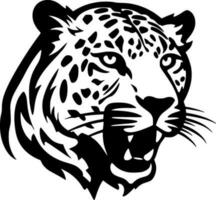 leopardo - negro y blanco aislado icono - vector ilustración