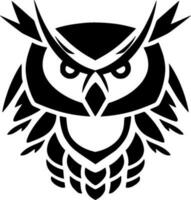 Owl - Black and White Isolated Icon - Vector illustration