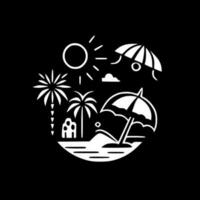 verano, negro y blanco vector ilustración