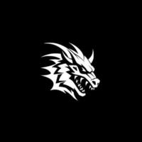 Dragon - Black and White Isolated Icon - Vector illustration