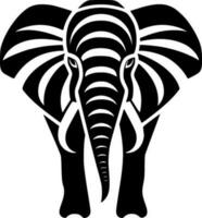 elefante, negro y blanco vector ilustración