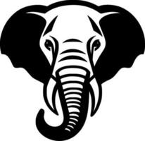 elefante - negro y blanco aislado icono - vector ilustración