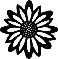 flor - negro y blanco aislado icono - vector ilustración