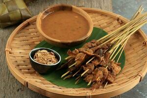 Sate Padang or Satay Padang, Spicy Beef Satay from Padang photo
