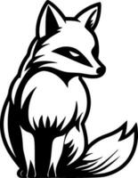 Fox, Black and White Vector illustration